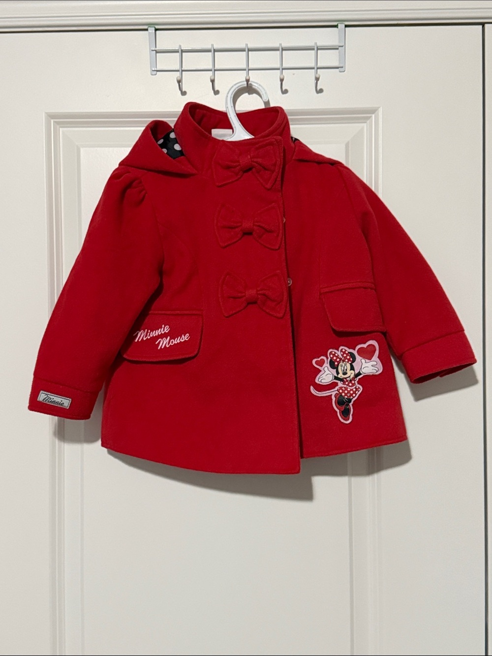 Minnie Mouse Red Girls' Peacoat Jacket